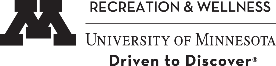 Black M with text Recreation and Wellness University of Minnesota Driven to Discover